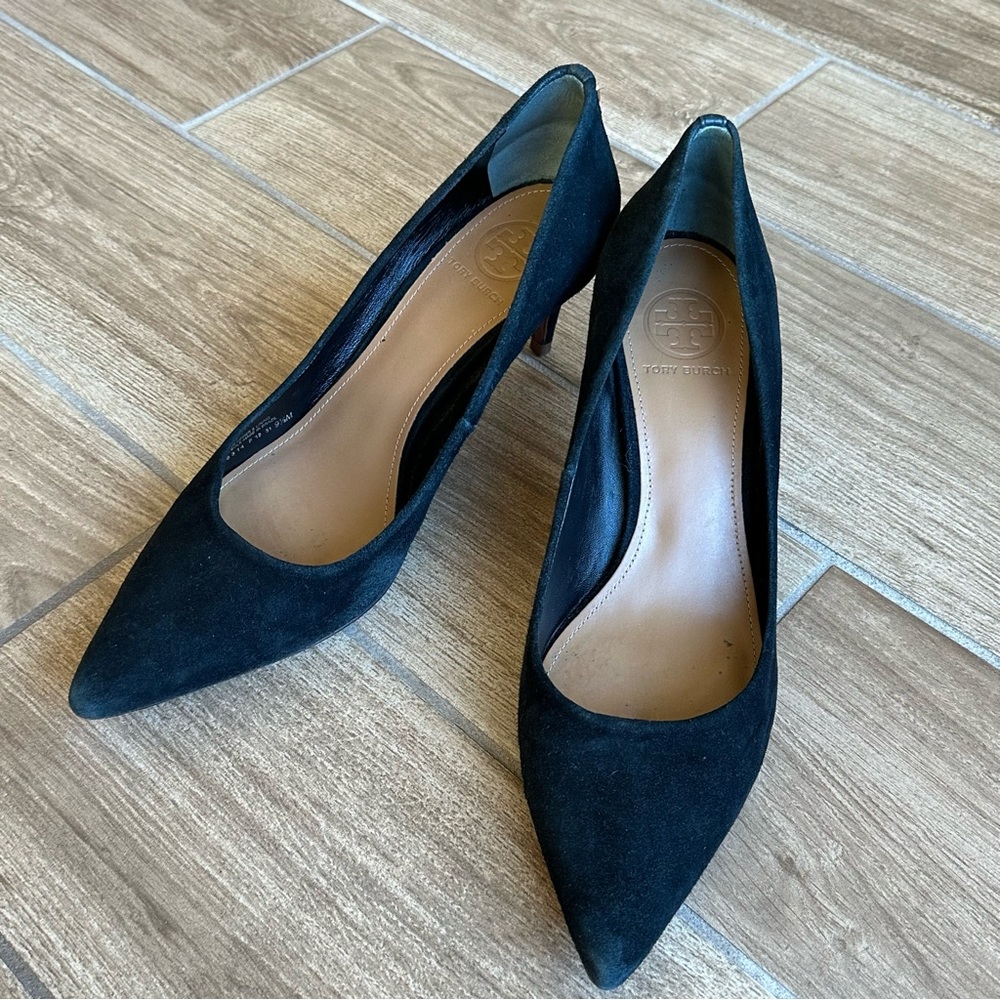 Tory Burch Black Suede Heels